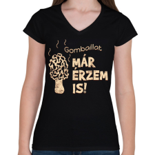 PRINTFASHION Gombász ajándék - Női V-nyakú póló - Fekete női póló