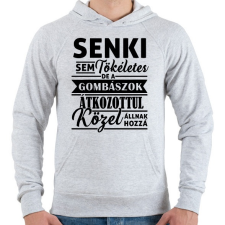 PRINTFASHION GOMBÁSZ - Férfi kapucnis pulóver - Sport szürke férfi pulóver, kardigán