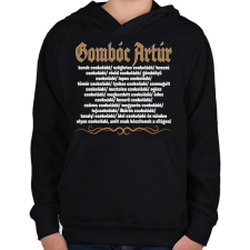 PRINTFASHION Gombóc Artúr és a világ összes csokoládéja - Gyerek kapucnis pulóver - Fekete gyerek pulóver, kardigán