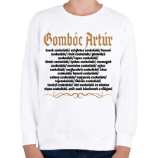 PRINTFASHION Gombóc Artúr és a világ összes csokoládéja - Gyerek pulóver - Fehér gyerek pulóver, kardigán