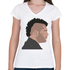 PRINTFASHION Gomorra karakter - Női V-nyakú póló - Fehér