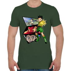 PRINTFASHION Gon Freecss - Férfi póló - Katonazöld