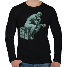 PRINTFASHION Gondolkodás - Férfi hosszú ujjú póló - Fekete