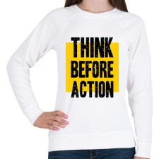 PRINTFASHION Gondolkodj mielőtt cselekszel - Női pulóver - Fehér női pulóver, kardigán