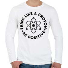 PRINTFASHION Gondolkodj pozitívan - Férfi hosszú ujjú póló - Fehér férfi pulóver, kardigán