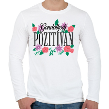 PRINTFASHION Gondolkodj pozitívan - Férfi hosszú ujjú póló - Fehér férfi póló