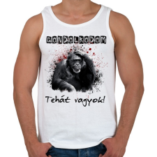 PRINTFASHION gondolkodom - Férfi atléta - Fehér atléta, trikó