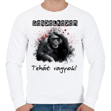 PRINTFASHION gondolkodom - Férfi pulóver - Fehér férfi pulóver, kardigán