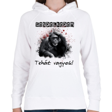 PRINTFASHION gondolkodom - Női kapucnis pulóver - Fehér