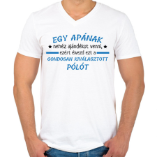 PRINTFASHION Gondosan kiválasztott póló - Férfi V-nyakú póló - Fehér férfi póló