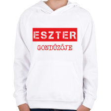 PRINTFASHION Gondűző - névvel (bögre) - Gyerek kapucnis pulóver - Fehér gyerek pulóver, kardigán