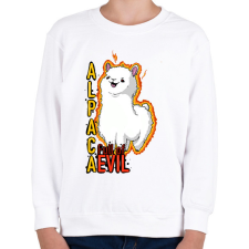 PRINTFASHION gonosz alpaca - Gyerek pulóver - Fehér gyerek pulóver, kardigán