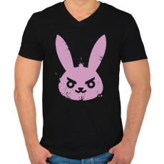 PRINTFASHION Gonosz nyuszi - Férfi V-nyakú póló - Fekete