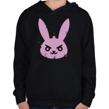 PRINTFASHION Gonosz nyuszi - Gyerek kapucnis pulóver - Fekete gyerek pulóver, kardigán