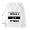 PRINTFASHION Good girls listen to techno 2 - Sportzsák, Tornazsák - Fehér