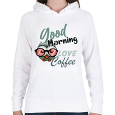 PRINTFASHION good morning owl - Női kapucnis pulóver - Fehér