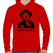 PRINTFASHION GOOD NIGHT - Férfi kapucnis pulóver - Piros férfi pulóver, kardigán