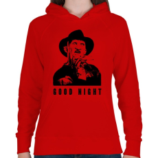 PRINTFASHION GOOD NIGHT - Női kapucnis pulóver - Piros