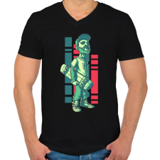 PRINTFASHION gördeszka - Férfi V-nyakú póló - Fekete férfi póló