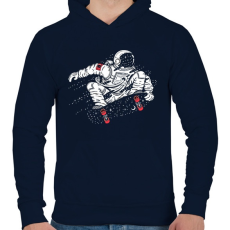 PRINTFASHION Gördeszkás Asztronauta - Férfi kapucnis pulóver - Sötétkék