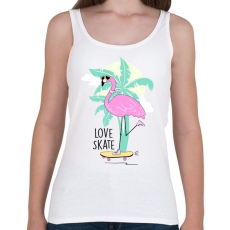PRINTFASHION Gördeszkás flamingó - Női atléta - Fehér
