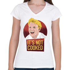 PRINTFASHION Gordon Ramsay - Női V-nyakú póló - Fehér