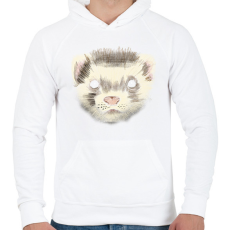 PRINTFASHION Görény fej - Férfi kapucnis pulóver - Fehér