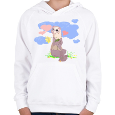 PRINTFASHION Görényke - Gyerek kapucnis pulóver - Fehér gyerek pulóver, kardigán