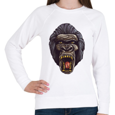 PRINTFASHION Gorilla arc - Női pulóver - Fehér