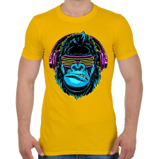 PRINTFASHION Gorilla DJ - Férfi póló - Sárga férfi póló