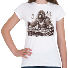 PRINTFASHION Gorilla DJ - Női póló - Fehér női póló