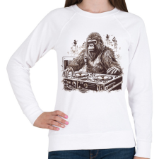 PRINTFASHION Gorilla DJ - Női pulóver - Fehér női pulóver, kardigán