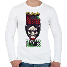 PRINTFASHION Gorilla - Férfi hosszú ujjú póló - Fehér férfi póló