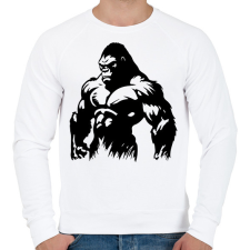 PRINTFASHION Gorilla - Férfi pulóver - Fehér férfi pulóver, kardigán