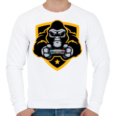 PRINTFASHION Gorilla Gamer - Férfi pulóver - Fehér