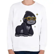 PRINTFASHION gorilla - Gyerek pulóver - Fehér gyerek pulóver, kardigán