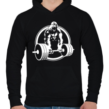 PRINTFASHION Gorilla gym - Férfi kapucnis pulóver - Fekete férfi pulóver, kardigán
