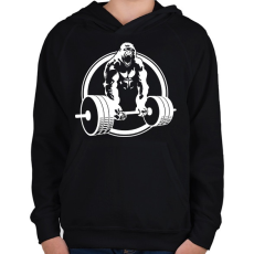 PRINTFASHION Gorilla gym - Gyerek kapucnis pulóver - Fekete