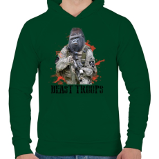 PRINTFASHION Gorilla hadsereg - Férfi kapucnis pulóver - Sötétzöld