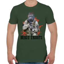PRINTFASHION Gorilla hadsereg - Férfi póló - Katonazöld férfi póló
