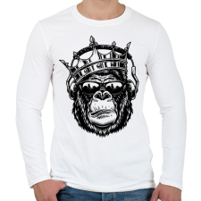 PRINTFASHION Gorilla king - Férfi hosszú ujjú póló - Fehér férfi póló