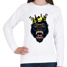 PRINTFASHION Gorilla king - Női pulóver - Fehér női pulóver, kardigán