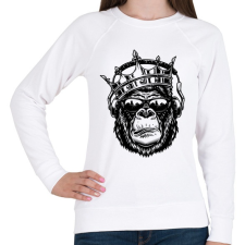 PRINTFASHION Gorilla king - Női pulóver - Fehér női pulóver, kardigán