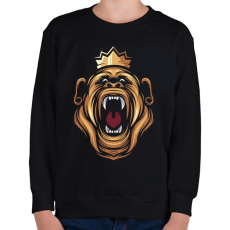 PRINTFASHION Gorilla király - Gyerek pulóver - Fekete