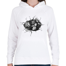 PRINTFASHION Gorilla - Női kapucnis pulóver - Fehér női pulóver, kardigán