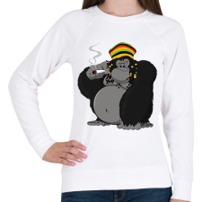PRINTFASHION Gorilla - Női pulóver - Fehér női pulóver, kardigán