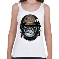 PRINTFASHION Gorilla Soldier - Női atléta - Fehér női trikó