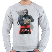 PRINTFASHION Gorilla thai box - Férfi pulóver - Sport szürke férfi pulóver, kardigán