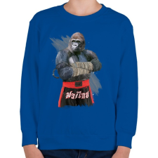 PRINTFASHION Gorilla thai box - Gyerek pulóver - Királykék gyerek pulóver, kardigán