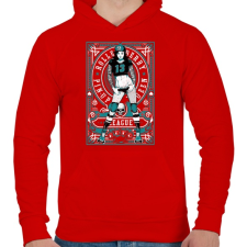 PRINTFASHION Görkorcsolyás lány - Férfi kapucnis pulóver - Piros férfi pulóver, kardigán